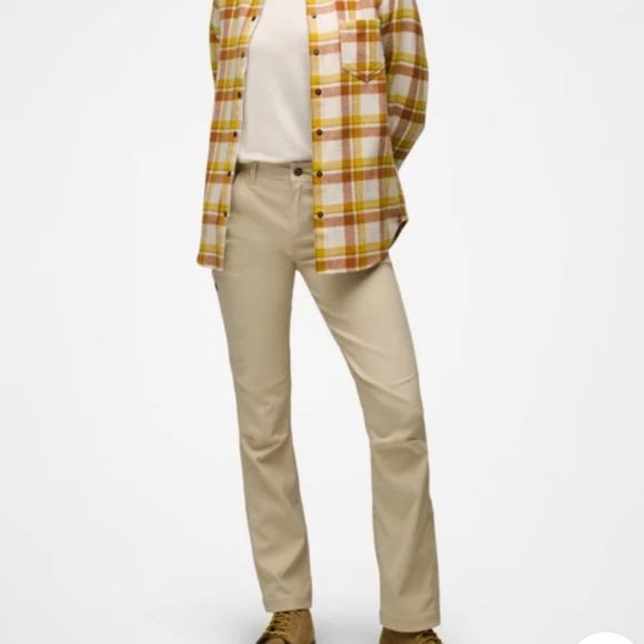 PrAna Women’s Stretch Zion Mid Rise Pant Tan Roll Up Hiking Outdoor Size 8 - Picture 4 of 12